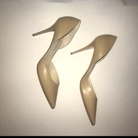 Jimmy Choo Love 85 Nude Leather Pointed-Toe Heels Size 41 IT (US ~10) - Picture 3 of 5